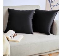 Blumtal Juego de 2 Fundas de Cojín de Terciopelo - Cojín Decorativo con Cremallera Oculta, Decoración para Hogar, Sofás, Camas, Negro, 60 x 60 cm