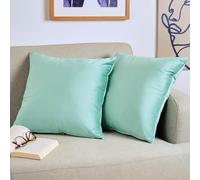 Blumtal Juego de 2 Fundas de Cojín de Terciopelo - Cojín Decorativo con Cremallera Oculta, Decoración para Hogar, Sofás, Camas, Verde Verano, 50 x 50 cm