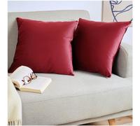 Blumtal Juego de 2 Fundas de Cojín de Terciopelo - Cojín Decorativo con Cremallera Oculta, Decoración para Hogar, Sofás, Camas, Rojo Vino, 60 x 60 cm