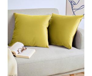 Blumtal Juego de 2 Fundas de Cojín de Terciopelo - Cojín Decorativo con Cremallera Oculta, Decoración para Hogar, Sofás, Camas, Verde Oscuro, 40 x 60 cm