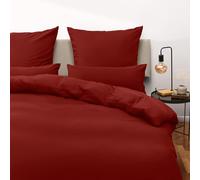 Blumtal Juego de Funda Nordica Cama 150 - Microfibra Juego de Funda Edredon 220 x 240 y 2 Fundas de Almohada 40x80, Certificado Oeko-Tex, Muy Suave y Transpirable - Rojo Oscuro