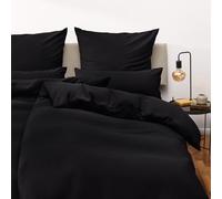 Blumtal Juego de Funda Nordica Cama de 90 - Microfibra Juego de Funda Edredon 155x220 y 1 Funda de Almohada 70x40, Certificado Oeko-Tex, Muy Suave y Transpirable - Negro