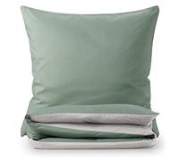 Blumtal Juego de Funda Nórdica de Microfibra Premium Extra Suave - Nórdico Cama 90 - Set de 3 Piezas Funda Nórdica + 2 Fundas de Almohada, Verde Verano/Gris Claro de Luna