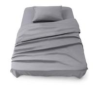 Blumtal Juego de Sábanas - Set de 3 Piezas, Sábana Bajera Ajustable Cama 90, Encimera 160x275 + 1 Funda de Almohada 50x80cm, Gris