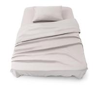 Blumtal Juego de Sábanas - Set de 3 Piezas, Sábana Bajera Ajustable Cama 90, Encimera 160x275 + 1 Funda de Almohada 50x80cm, Gris Claro de Luna