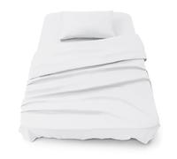 Blumtal Juego de Sábanas - Set de 3 Piezas, Sábana Bajera Ajustable Cama 90, Encimera 160x275 + 1 Funda de Almohada 50x80cm, Blanco
