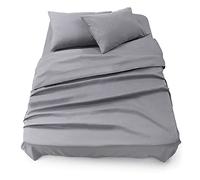 Blumtal Juego de Sábanas - Set de 4 Piezas, Sábana Bajera Ajustable Cama 150, Encimera 240x275 + 2 Fundas de Almohada 50x80cm, Gris