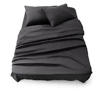 Blumtal Juego de Sábanas - Set de 4 Piezas, Sábana Bajera Ajustable Cama 150, Encimera 240x275 + 2 Fundas de Almohada 50x80cm, Antracita