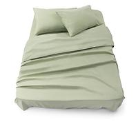 Blumtal Juego de Sábanas - Set de 4 Piezas, Sábana Bajera Ajustable Cama 150, Encimera 240x275 + 2 Fundas de Almohada 50x80cm, Verde Claro