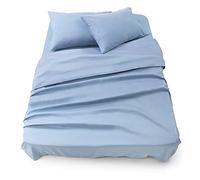 Blumtal Juego de Sábanas - Set de 4 Piezas, Sábana Bajera Ajustable Cama 160, Encimera 240x275 + 2 Fundas de Almohada 50x80cm, Azul