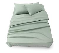 Blumtal Juego de Sábanas - Set de 4 Piezas, Sábana Bajera Ajustable Cama 180, Encimera 280x275 + 2 Fundas de Almohada 50x80cm, Verde Verano