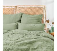 Blumtal Juego Nórdico Muselina 200x220 cm - Algodón Certificado Oeko-Tex - Funda Nórdica 200x220 con 2 Fundas de Almohada 40x80 - Verde