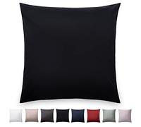 Blumtal Juegos de sábanas de satén de algodón satinado almohada 50x50cm Negro