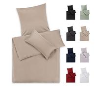 Blumtal Juegos de sábanas de satén de algodón satinado Manta 155x220 / 40x80 almohada Gris pardo