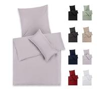 Blumtal Juegos de sábanas de satén de algodón satinado Manta 155x220 / almohada 80x80 Gris