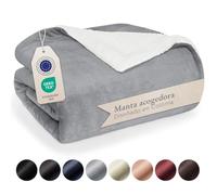 Blumtal - Manta Polar (130 x 150 cm, Certificado Öko-Tex®, Manta Polar Sherpa, Manta Polar, Suave, cálida, Suave, Gris