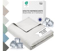 Blumtal manta refrescante 120x100 cm - cooling blanket de bambú - manta fria para personas certificada OEKO-TEX - manta de verano o viaje - manta enfriamiento verano - manta refrescante personas gris