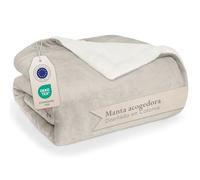 Blumtal Mantas para Sofá Reversible de Sherpa y Franela Suave - Manta Polar 100% Microfibra e x tra Suave, Manta de sofá, de Cama o de Sala de Estar, Almond Milk, 150 x 200 cm