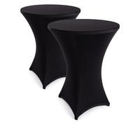 Blumtal Mantel de Mesa Redonda Ø 80-85 cm - Oeko-Tex Certificado - Elegantes Manteles de Mesa estirables - Funda Lavable en Lavadora Ideal para Catering, Cocteles y Eventos - Mantel Negro