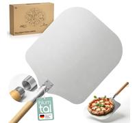 Blumtal pala pizza horno con gran superficie 30,5 x 30,5 cm - práctica pala para pizza aluminio - pala corta para pizza mango madera 61 cm - palas de pizza madera con mango aluminio