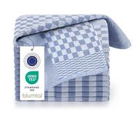 Blumtal paños de cocina algodon 50x70cm en juego de 20 - trapos cocina algodon 100% - trapos de cocina para secar súper absorbentes - paños cocina - paños de cocina buenos - paño cocina azul a cuadros
