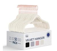 Blumtal Perchas de Terciopelo Antideslizantes - Percha giratoria 360° para Abrigos, Trajes, Camisas y Pantalones, Paquete de 50 Unidades, Oro Rosa/Marfil