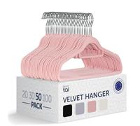 Blumtal Perchas de Terciopelo Antideslizantes - Percha giratoria 360° para Abrigos, Trajes, Camisas y Pantalones, Paquete de 50 Unidades, Rosa