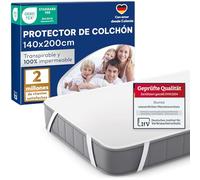 Blumtal Protector de Colchón Impermeable y Transpirable 140 x 200cm - Cubre colchón de algodón antiácaros con Bandas elásticas en Las 4 Esquinas