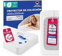 Blumtal Protector de Colchón Rizo Impermeable 200x200cm - Certificación Oeko-Tex, Cubre Colchón de Algodón Transpirable y Antiácaros, con Elásticos en Todo el Contorno