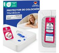 Blumtal Protector de Colchón Rizo Impermeable 70x140cm - Certificación Oeko-Tex, Cubre Colchón de Algodón Transpirable y Antiácaros, con Elásticos en Todo el Contorno