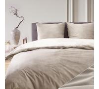 Blumtal Ropa de Cama 135x200 cm Cashmere-Touch Felpa - Ropa de Cama Oeko-Tex 135x200 Invierno + Funda 80x80 - Ropa de Cama Suave Franela Beige Taupe