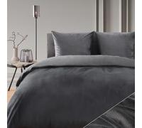 Blumtal Ropa de Cama 200x200 cm Cashmere-Touch Felpa - Ropa de Cama Oeko-Tex 200x200 Felpa + 2 Fundas 80x80 - Ropa de Cama Invierno Microfibra - Suave Antracita