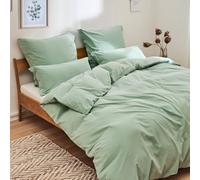 Blumtal Ropa De Cama 4 Piezas 135x200 Cm Algodón 100% - Certificación OEKO-TEX - Stone Washed Verde - 2 Fundas Nórdicas 135x200 Y 2 Fundas Almohada 80x80