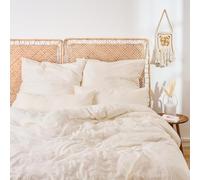 Blumtal Ropa de Cama de Muselina 155x220 cm - Funda nórdica 155x220 + Funda de Almohada 80x80 - Algodón Beige 100% Transpirable y Lavable a Máquina