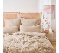 Blumtal Ropa de Cama Muselina 200x200 cm - Certificado OEKO-TEX - Algodón Transpirable - Funda Nórdica + 2 Funda de Almohada 40x80 - Topo