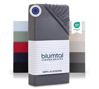 Blumtal sabana bajera 150x200 algodon Jersey - sabanas bajeras de 100% algodon - sujeta sabanas bajeras certificada OEKO-TEX - bajera cama 150 - sabanas bajeras 150 - sabana bajera 150 - de color gris