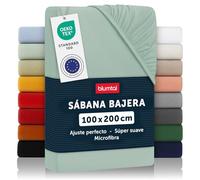 Blumtal Sábana bajera ajustable de microfibra 100 x 200 x 30 cm - 1er-Conjunto verde Estival