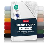 Blumtal Sábana bajera ajustable de microfibra 160 x 200 x 30 cm - 1er-Conjunto Blanco