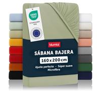 Blumtal Sábana bajera ajustable de microfibra 160 x 200 x 30 cm - 1er-Conjunto Verde oliva