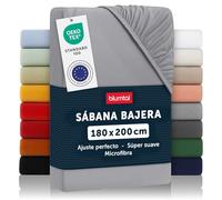 Blumtal Sábana bajera ajustable de microfibra 180 x 200 x 30 cm - 1er-Conjunto Gris
