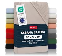 Blumtal Sábana bajera ajustable de microfibra 90 x 200 x 30 cm - 1er-Conjunto Gris pardo