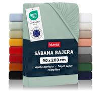 Blumtal Sábana bajera ajustable de microfibra 90 x 200 x 30 cm - 1er-Conjunto verde Estival