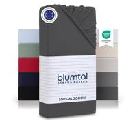 Blumtal Sabana Bajera Algodon 90x200 cm Jersey 2 pz - sabanas bajeras de 100% Algodon - sujeta sabanas bajeras certificada Oeko-Tex - Sabana Bajera 90x200 - sabanas 90 x 200 - de Color Gris Oscuro