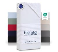 Blumtal Sábana bajera básica de algodón - Sábana de cama 100% algodón hasta 25 cm de altura del colchón 100 x 200 x 25 cm - 1er Conjunto Blanco