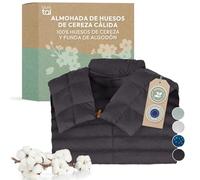 Blumtal saco termico huesos cereza - para microondas con funda 100% de algodón certificado OEKO-TEX - almohada con relleno de 100% huesos de cereza - almohada cervical contra dolor de cuello antracita