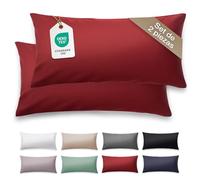 Blumtal Set de 2 Funda de Almohada Mako Satín - 100% algodón, Funda de Almohada Super Suave, Rojo, 40 x 80cm