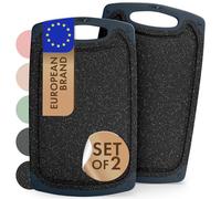 Blumtal Tabla cortar Cocina de plástico - Tabla de Cortar 40x,24,5 cm en set de 2-Lavable en lavavajillas cutting board Ranura para Líquidos - SinBPA tabla de cortar cocina - tabla cortar Negro