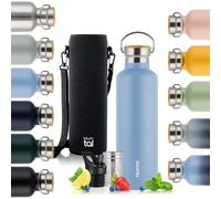 Blumtal Termo 1000ml - Botella de Acero Inoxidable de Doble Pared - Isotérmica Libre de BPA - Para Té y Deportes - Gris Azul