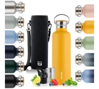 Blumtal Termo 1000ml - Botella de Acero Inoxidable de Doble Pared - Isotérmica Libre de BPA - Para Té y Deportes - Amarillo Hipster