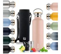 Blumtal Termo 750ml - Botella de acero inoxidable de doble pared 750ml - Botella isotérmica libre de BPA 750ml - Botella de acero inoxidable 750ml - botella de té - deportiva - Rosa